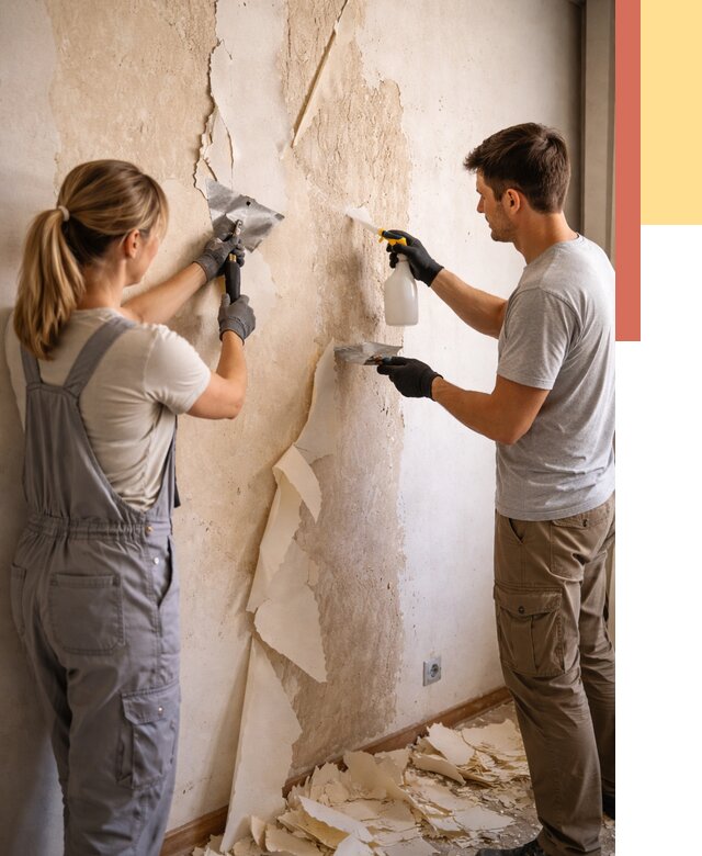 Снятие старых обоев в Заинске от 5339 руб. под ключ недорого | ОТДЕЛОЧНИК-Знс