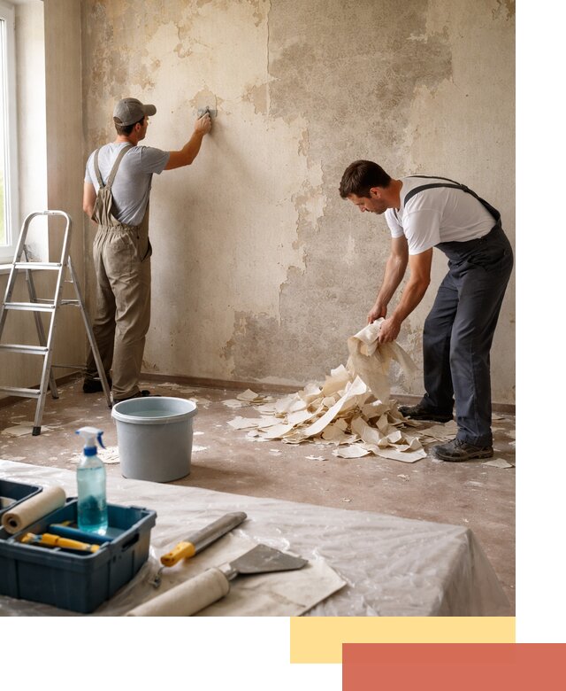 Снятие старых обоев в Заинске быстро и качественно