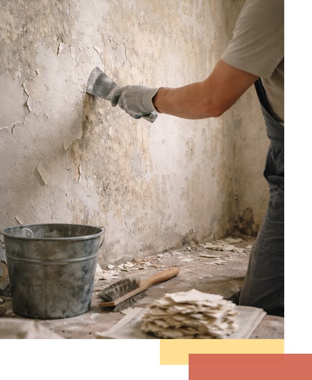 Удаление старой краски со стен в Заинске качественно и быстро