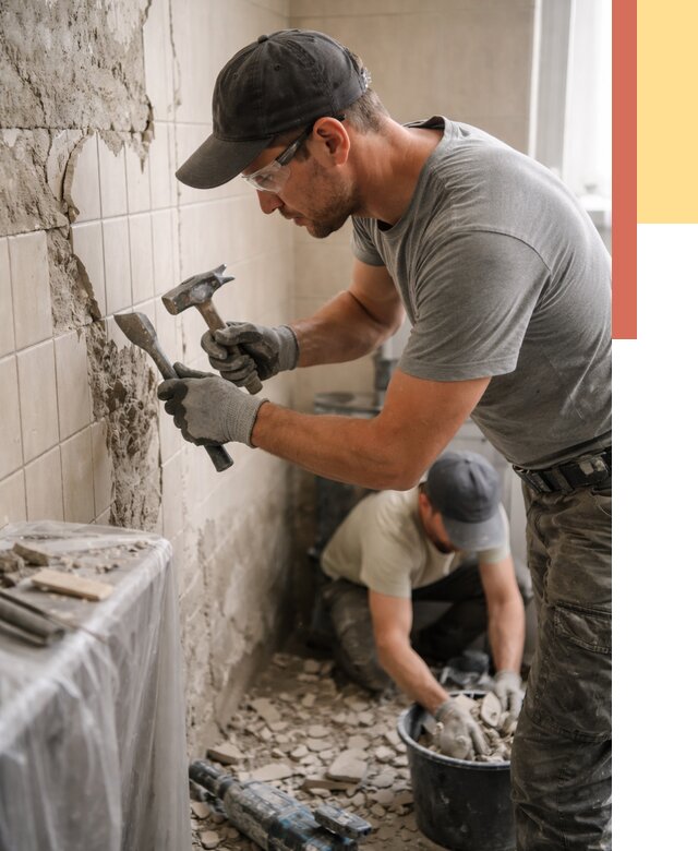 Демонтаж плитки со стен в Заинске от 864 руб. — быстро и недорого | ОТДЕЛОЧНИК-Знс