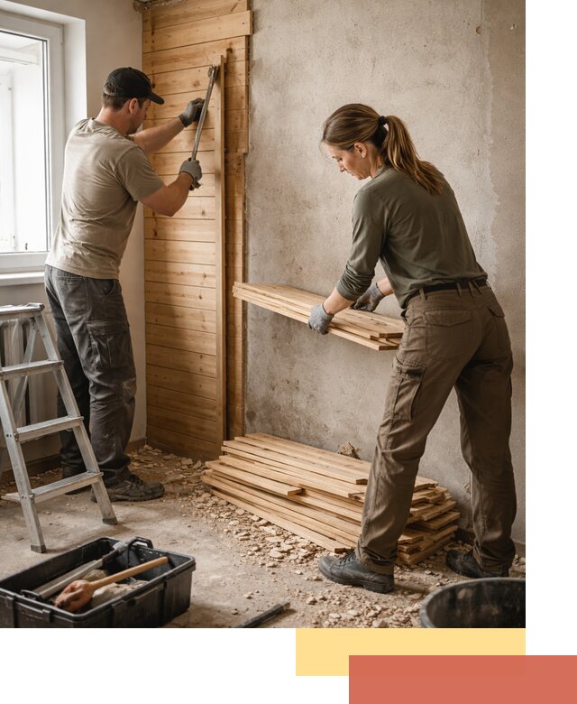 Демонтаж вагонки со стен в Заинске — профессиональный демонтаж