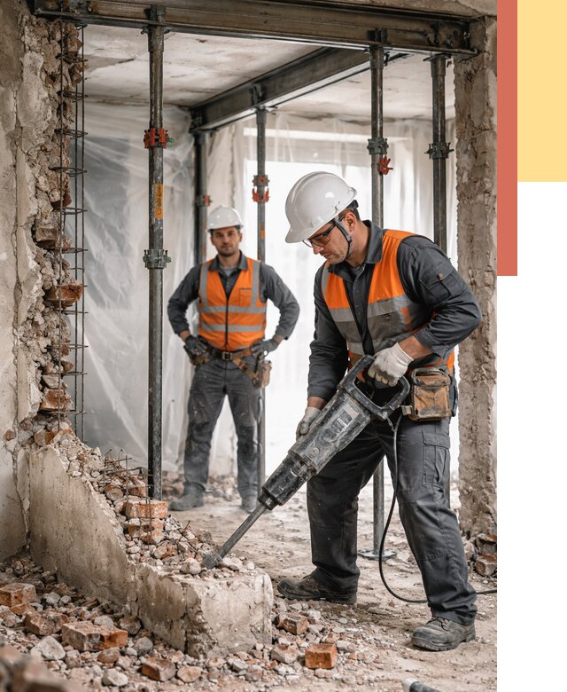 Снос несущих стен в Заинске от 10423 руб. — демонтаж несущей стены под ключ | ОТДЕЛОЧНИК-Знс