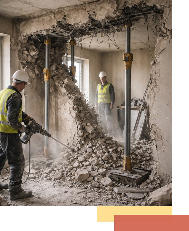 Снос несущих стен в Заинске с гарантией безопасности и качества