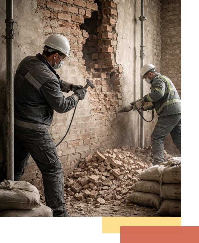 Демонтаж кирпичных стен в Заинске быстро и безопасно