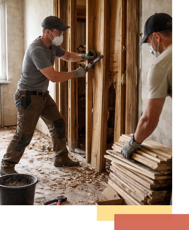 Демонтаж деревянных перегородок в Заинске быстро и аккуратно