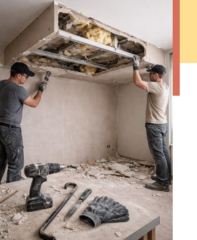 Демонтаж короба из гипсокартона в Заинске от 1546 руб. — быстро и недорого | ОТДЕЛОЧНИК-Знс