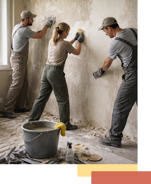 Очистка стен от клея и грунтовки в Заинске качественно и быстро