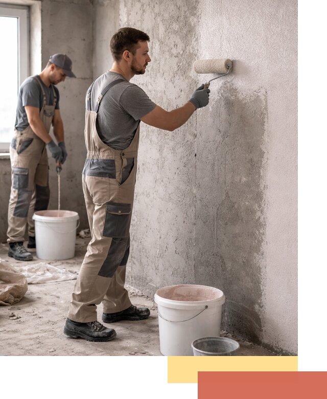 Нанесение бетоноконтакта на стены в Заинске для последующей отделки