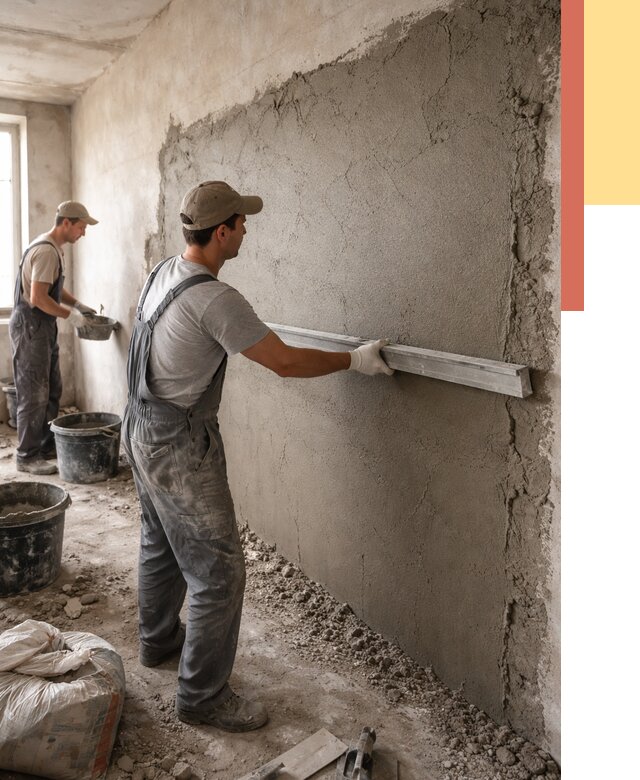 Цементная штукатурка стен в Заинске от 4576 руб/м2 — быстро и недорого | ОТДЕЛОЧНИК-Знс