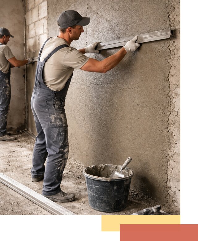 Штукатурка стен цементно-песчаная в Заинске профессионально