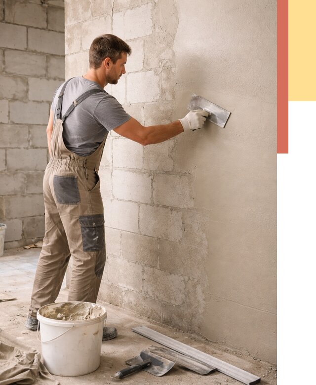 Штукатурка стен из газобетона в Заинске от 2135 руб./м2 — быстро и недорого | ОТДЕЛОЧНИК-Знс