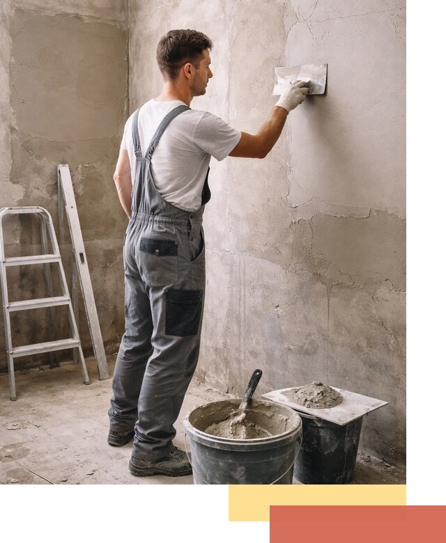 Штукатурка стен в ванной под ключ в Заинске