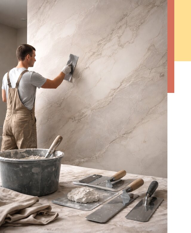 Декоративная штукатурка под мрамор в Заинске от 2847 руб./м² — быстро и недорого | ОТДЕЛОЧНИК-Знс