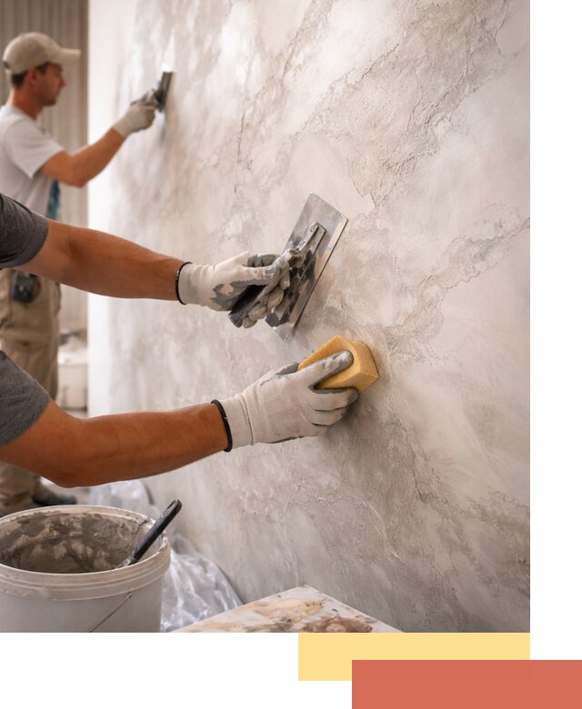 Декоративная штукатурка под мрамор в Заинске для стен и потолков