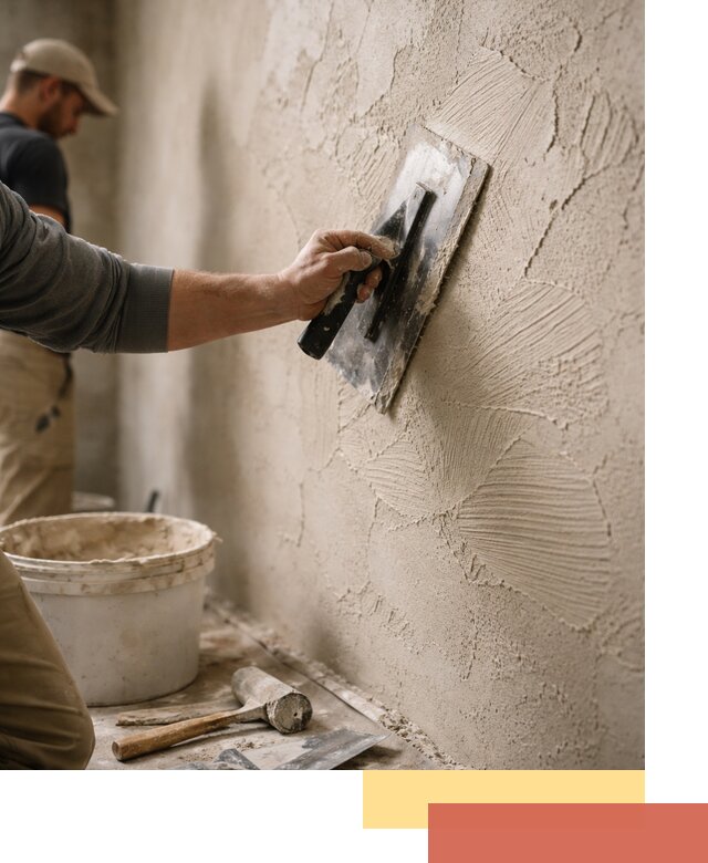 Фактурная штукатурка стен в Заинске — монтаж, отделка, реставрация