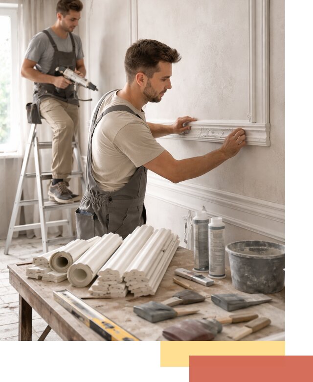 Монтаж лепнины на стены в Заинске профессионально и качественно