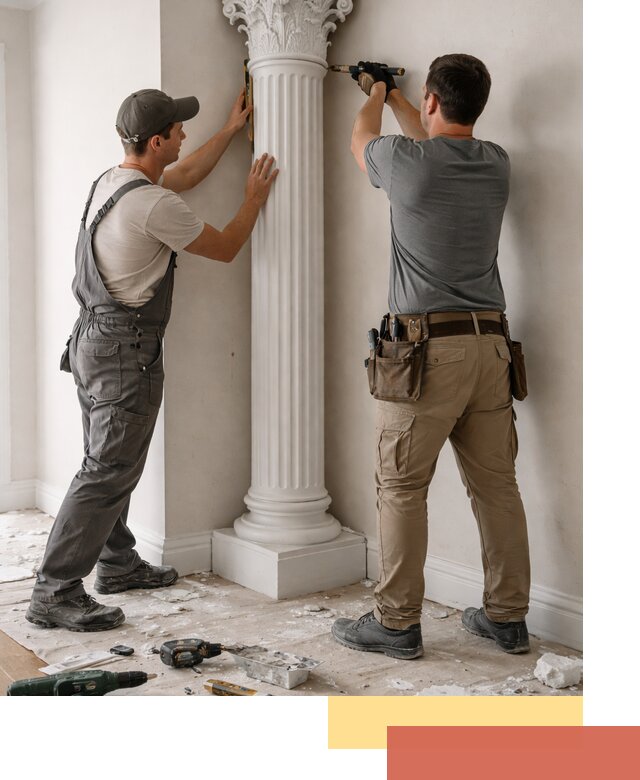 Установка декоративных колонн в Заинске под ключ