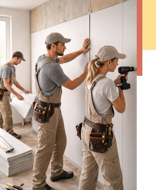 Монтаж ПВХ панелей на стены в Заинске от 458 руб/м2 — быстро и недорого | ОТДЕЛОЧНИК-Знс