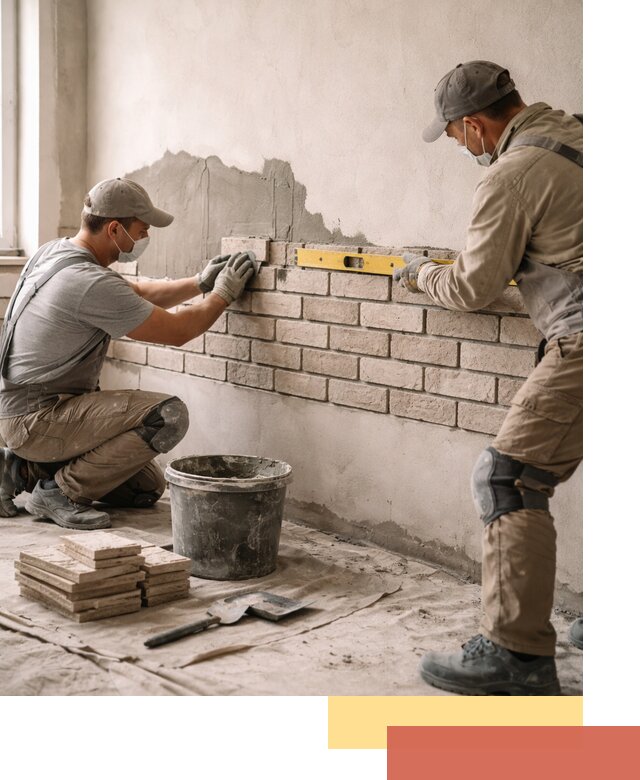 Монтаж декоративного кирпича профессионально в Заинске