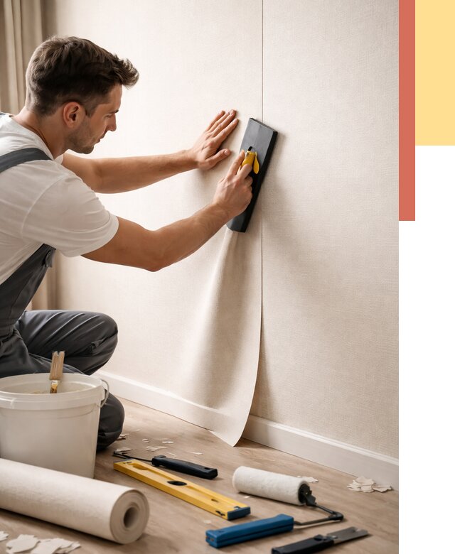 Поклейка виниловых обоев в Заинске от 4576 руб. | Быстро и недорого — ОТДЕЛОЧНИК-Знс