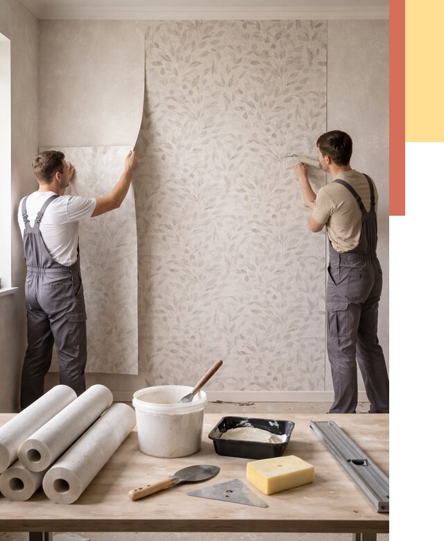 Поклейка обоев с подбором рисунка в Заинске от 3559 руб. | ОТДЕЛОЧНИК-Знс - быстро и недорого