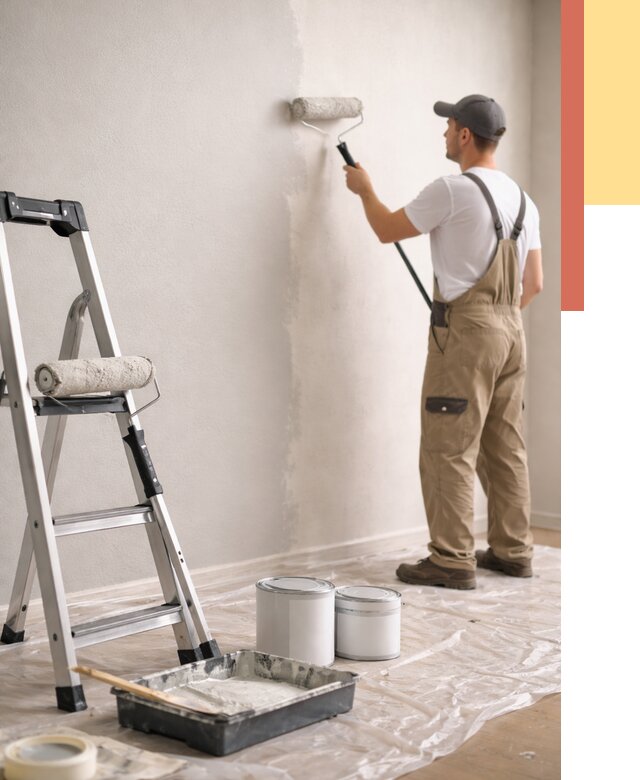 Покраска стен латексной краской в Заинске от 4576 руб. за м2 | ОТДЕЛОЧНИК-Знс