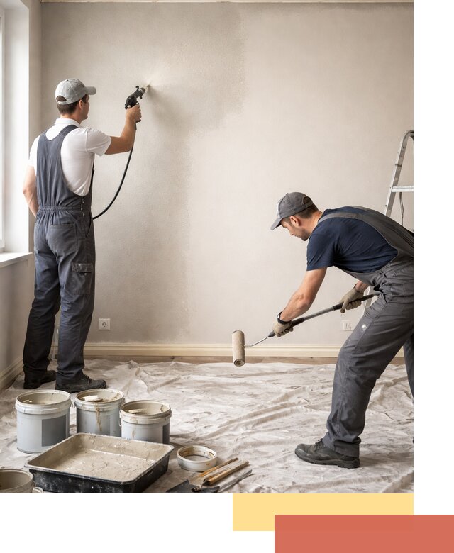 Покраска стен моющейся краской и защита поверхностей в Заинске