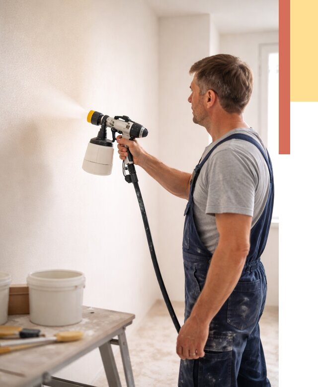 Покраска стен краскопультом в Заинске от 7627 руб. — механизированная покраска | ОТДЕЛОЧНИК-Знс