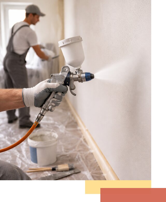 Покраска стен краскопультом в Заинске быстро и качественно