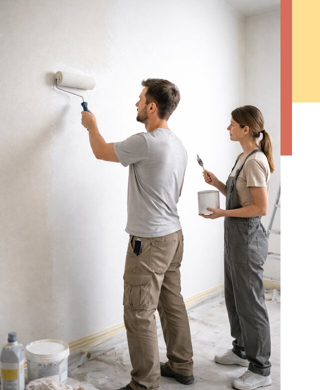 Окраска стен по стеклохолсту в Заинске от 4576 руб/м² под ключ | ОТДЕЛОЧНИК-Знс