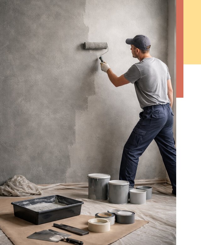 Покраска стен под бетон в Заинске от 661 руб. за м2 — быстро и недорого | ОТДЕЛОЧНИК-Знс