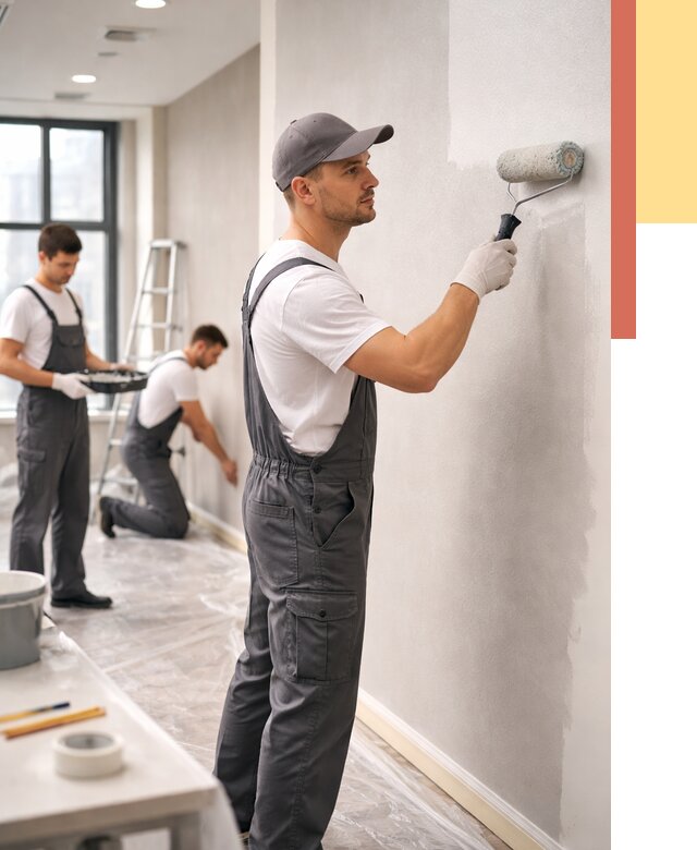 Покраска стен в офисе в Заинске от 8644 руб. — быстро и недорого | ОТДЕЛОЧНИК-Знс