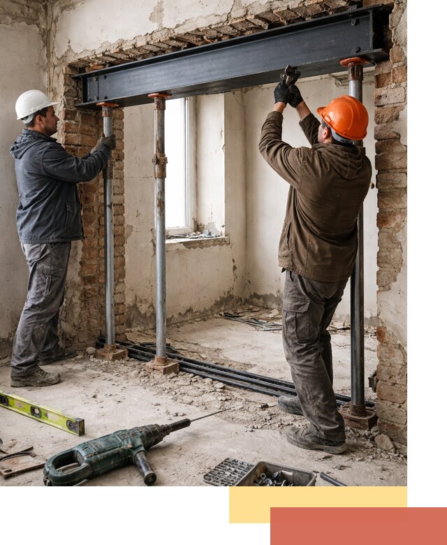 Усиление проема в стене в Заинске для расширения и безопасности