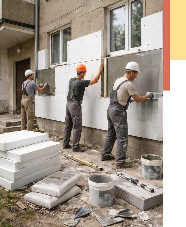 Утепление стен пенопластом в Заинске от 1780 руб. — недорого и под ключ | ОТДЕЛОЧНИК-Знс