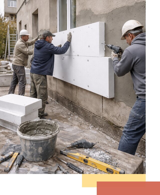 Утепление наружных стен пенопластом в Заинске