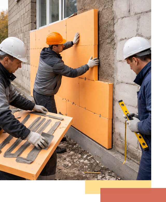 Утепление фасада пеноплексом под ключ в Заинске