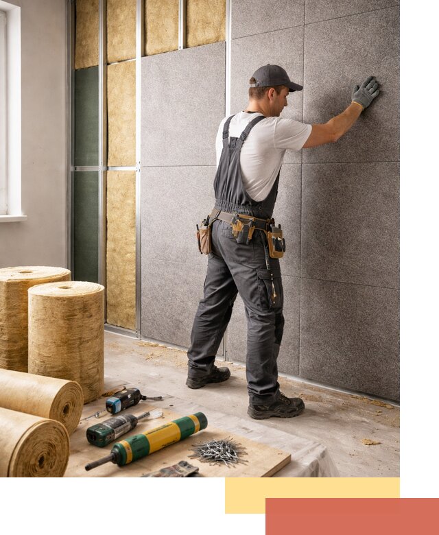 Профессиональная шумоизоляция стен в Заинске для квартиры и офиса