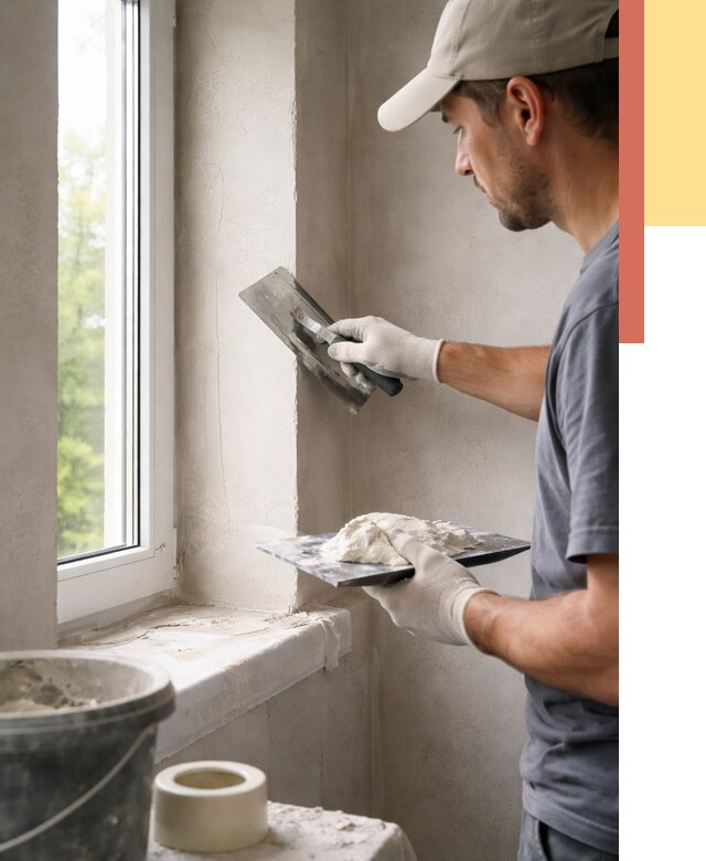 Штукатурка откосов в Заинске от 4576 руб/м² — услуги и выравнивание под ключ | ОТДЕЛОЧНИК-Знс