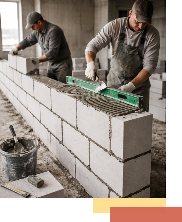 Кладка перегородок из газобетона в Заинске быстро и качественно