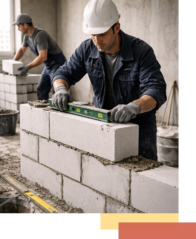 Кладка перегородок из пеноблока под ключ в Заинске