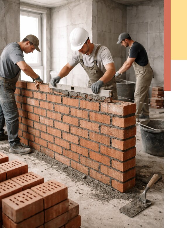 Кладка перегородок из кирпича в Заинске от 3559 руб. за м² | ОТДЕЛОЧНИК-Знс