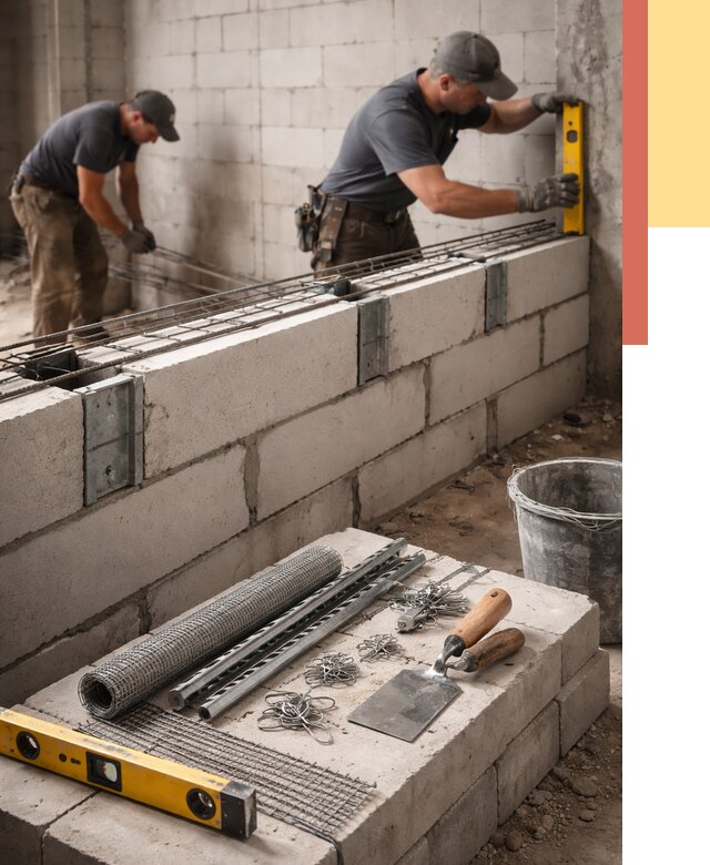 Армирование кладки перегородок в Заинске от 763 руб. под ключ | ОТДЕЛОЧНИК-Знс