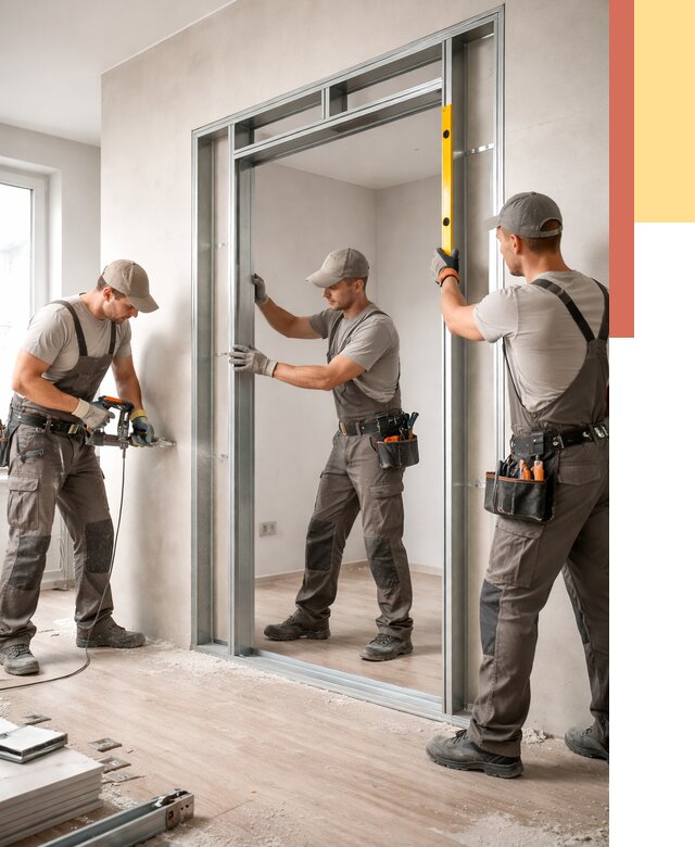 Устройство дверного проема в перегородке в Заинске от 4576 руб. под ключ | ОТДЕЛОЧНИК-Знс