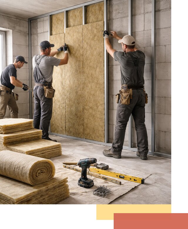 Шумоизоляция перегородок из блоков в Заинске — монтаж и защита шумоизоляцией