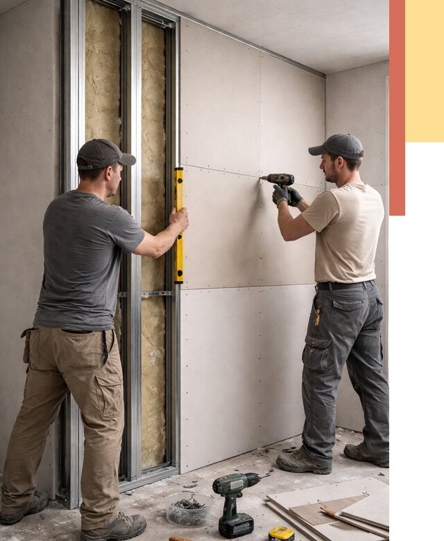 Монтаж двухслойной перегородки из гипсокартона в Заинске от 1475 руб. | ОТДЕЛОЧНИК-Знс