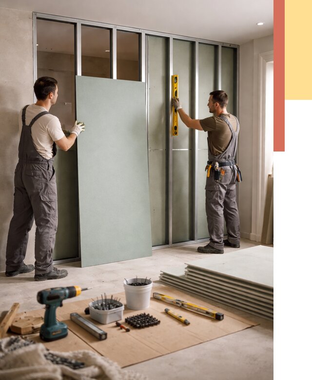 Перегородка из влагостойкого гипсокартона в Заинске от 4881 руб. — монтаж под ключ | ОТДЕЛОЧНИК-Знс