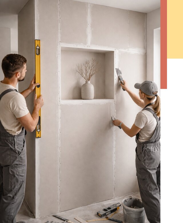 Перегородка из гипсокартона с нишей в Заинске от 3305 руб. под ключ | ОТДЕЛОЧНИК-Знс