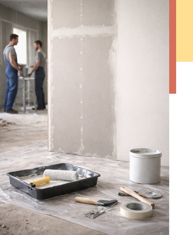 Покраска перегородок из гипсокартона в Заинске от 4576 руб. под ключ | ОТДЕЛОЧНИК-Знс