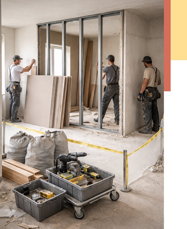 Перенос гипсокартонной перегородки в Заинске под ключ от 4576 руб. | Демонтаж и монтаж – ОТДЕЛОЧНИК-Знс