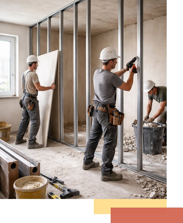 Перенос гипсокартонной перегородки в Заинске профессионально и быстро